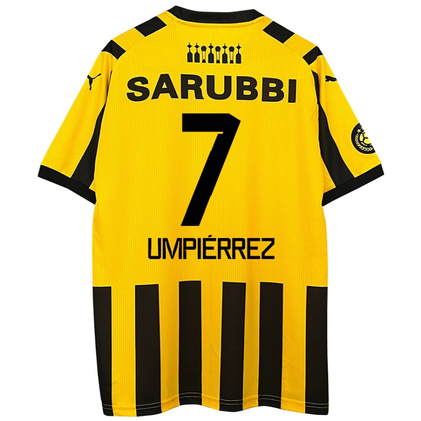 Kandiny Hombre Camiseta Leandro Umpiérrez #7 Amarillo Negro 1ª Equipación 2024/25 La Camisa México