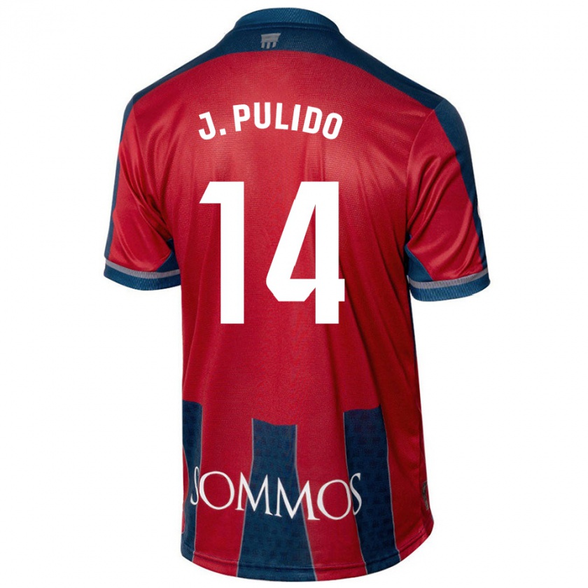 Kandiny Uomo Maglia Jorge Pulido #14 Rosso Blu Kit Gara Home 2024/25 Maglietta