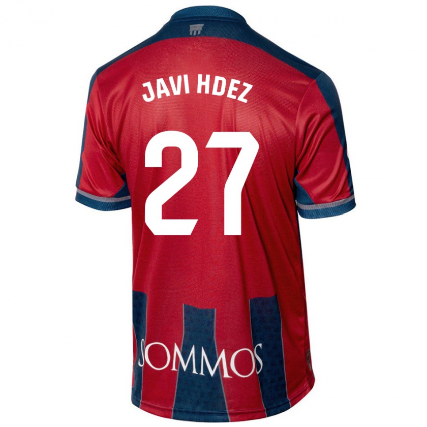 Kandiny Hombre Camiseta Javi Hernández #27 Rojo Azul 1ª Equipación 2024/25 La Camisa México