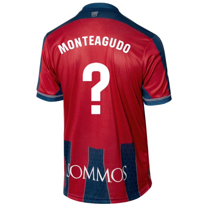 Kandiny Hombre Camiseta Miguel Monteagudo #0 Rojo Azul 1ª Equipación 2024/25 La Camisa