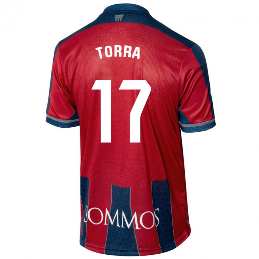 Kandiny Hombre Camiseta Marc Torra #17 Rojo Azul 1ª Equipación 2024/25 La Camisa