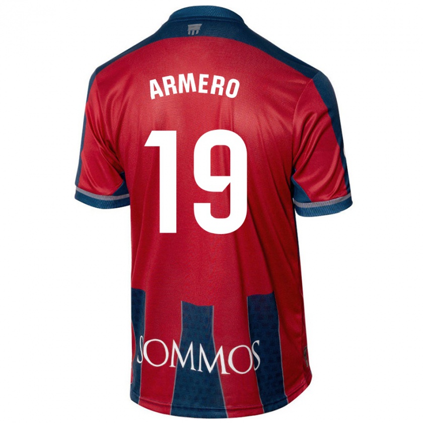 Kandiny Uomo Maglia Sergi Armero #19 Rosso Blu Kit Gara Home 2024/25 Maglietta