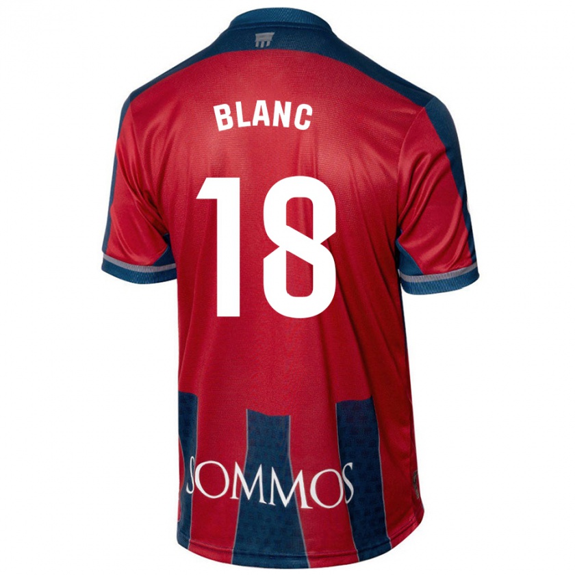 Kandiny Hombre Camiseta Laia Blanc #18 Rojo Azul 1ª Equipación 2024/25 La Camisa