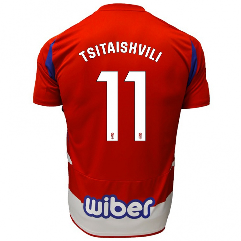 Kandiny Heren Georgiy Tsitaishvili #11 Rood Wit Blauw Thuisshirt Thuistenue 2024/25 T-Shirt