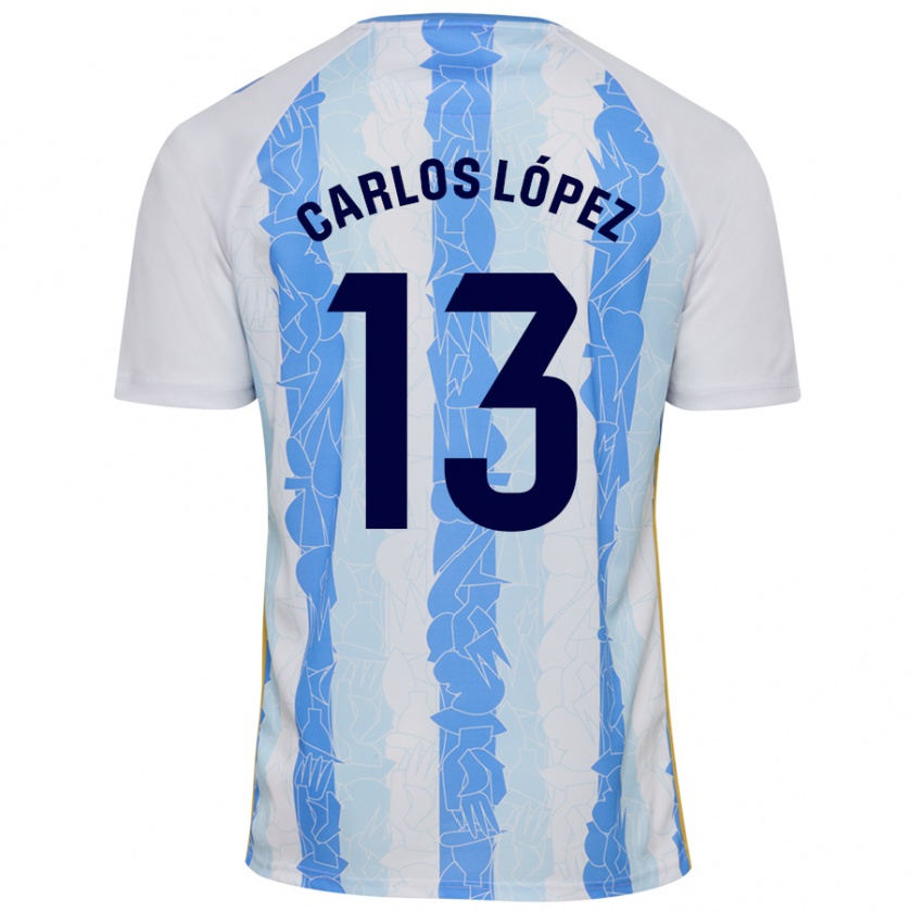 Kandiny Heren Carlos López #13 Wit Blauw Thuisshirt Thuistenue 2024/25 T-Shirt