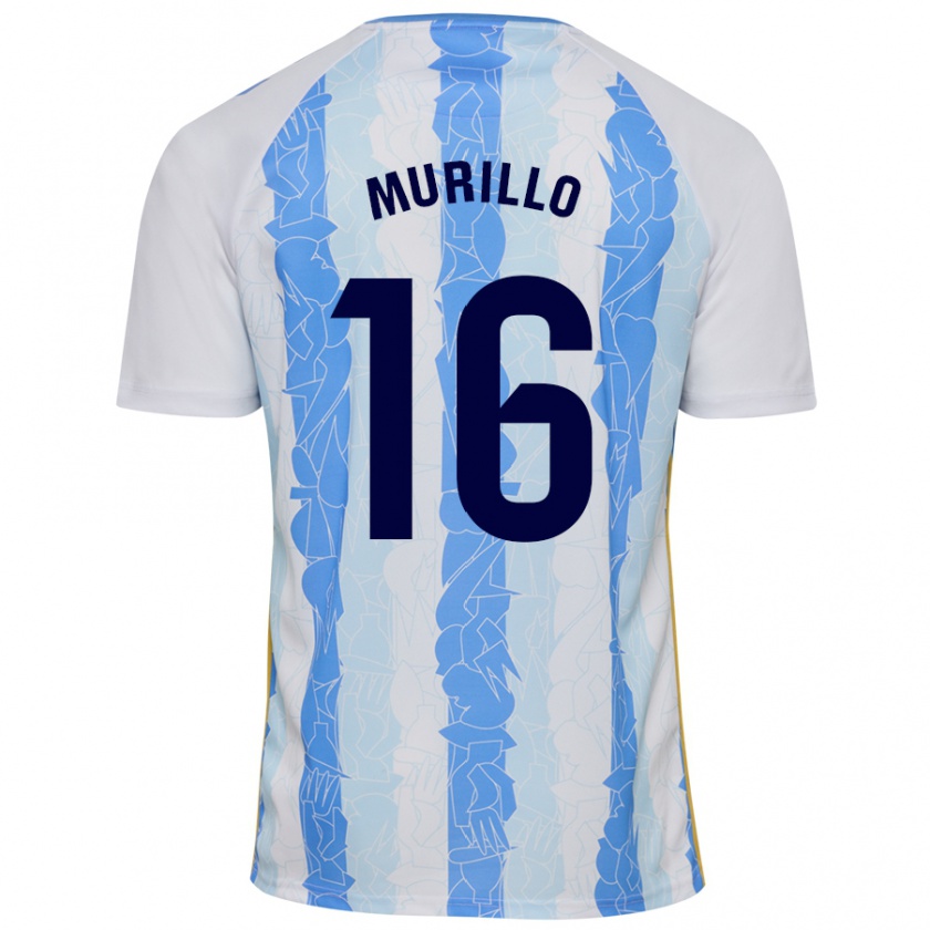 Kandiny Hombre Camiseta Diego Murillo #16 Blanco Azul 1ª Equipación 2024/25 La Camisa México