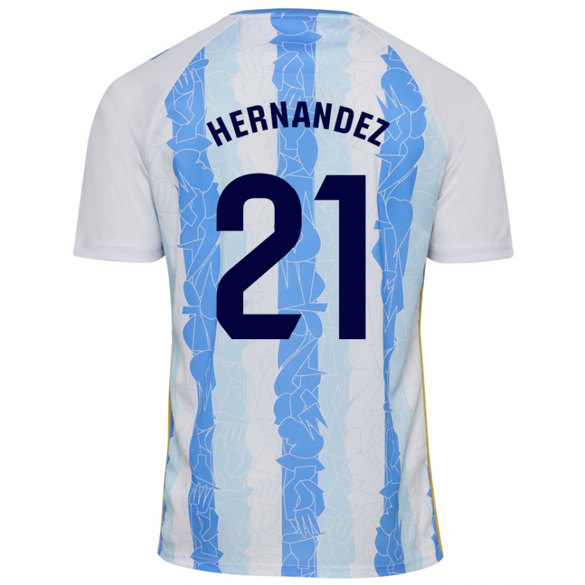 Kandiny Heren Juan Hernández #21 Wit Blauw Thuisshirt Thuistenue 2024/25 T-Shirt