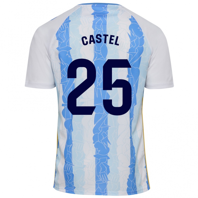 Kandiny Uomo Maglia Sergio Castel #25 Bianco Blu Kit Gara Home 2024/25 Maglietta