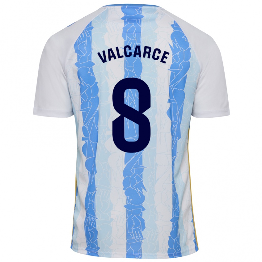 Kandiny Heren Alejandro Valcarce #8 Wit Blauw Thuisshirt Thuistenue 2024/25 T-Shirt