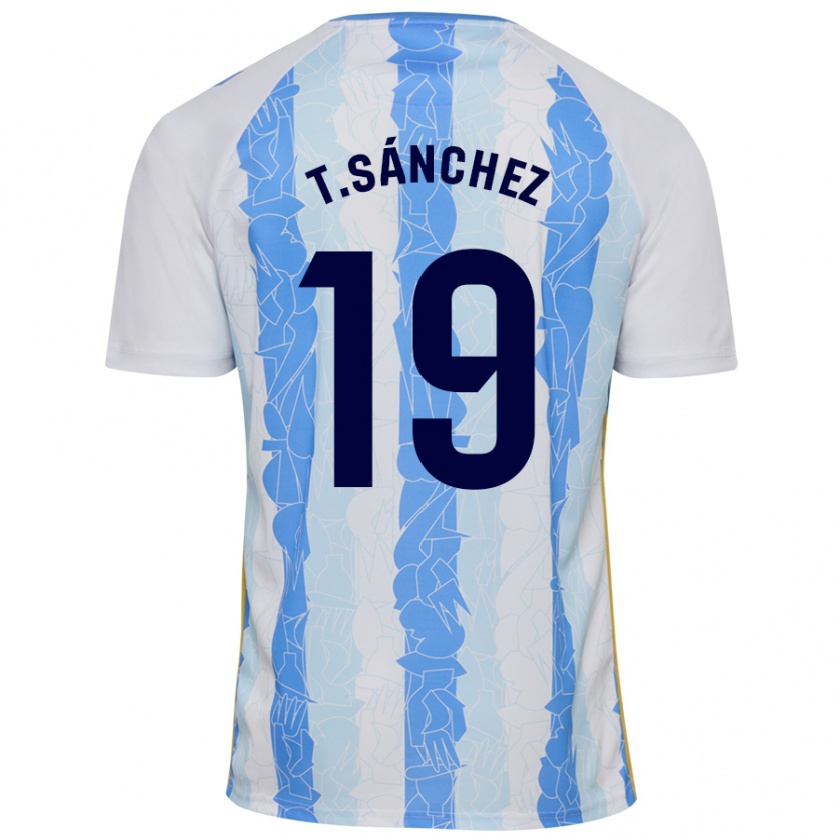 Kandiny Uomo Maglia Toni Sánchez #19 Bianco Blu Kit Gara Home 2024/25 Maglietta