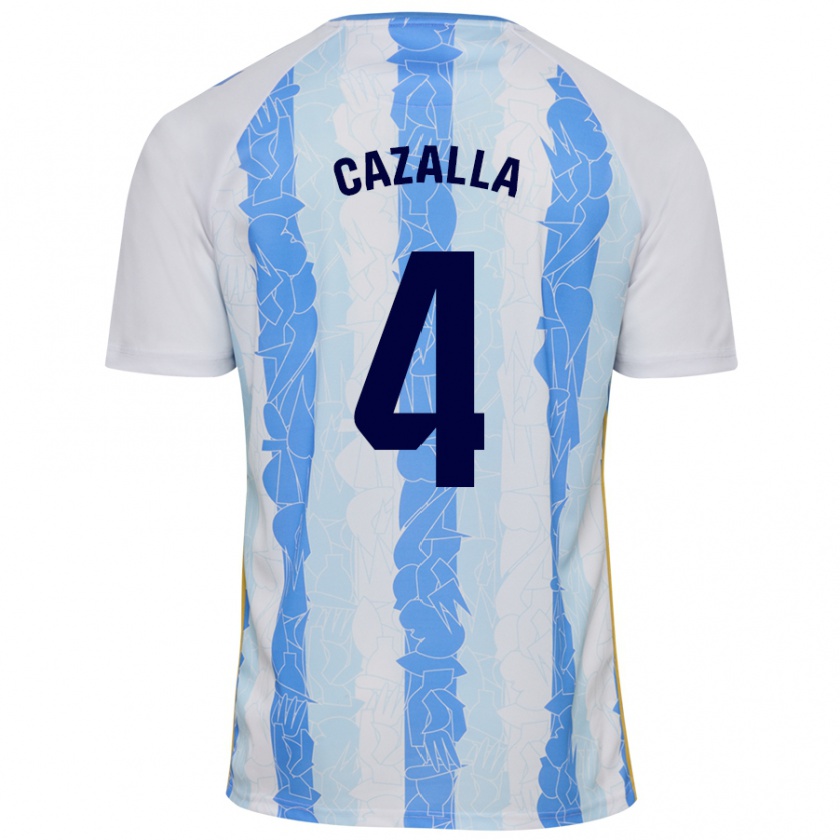 Kandiny Hombre Camiseta Marta Cazalla #4 Blanco Azul 1ª Equipación 2024/25 La Camisa México