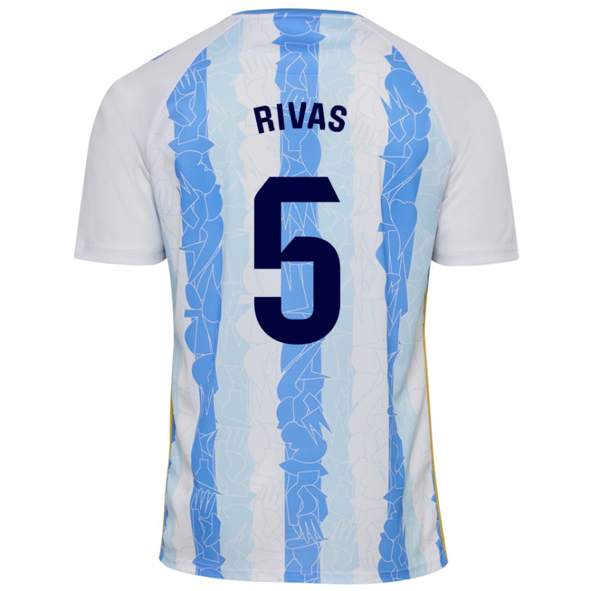 Kandiny Heren Juande Rivas #5 Wit Blauw Thuisshirt Thuistenue 2024/25 T-Shirt