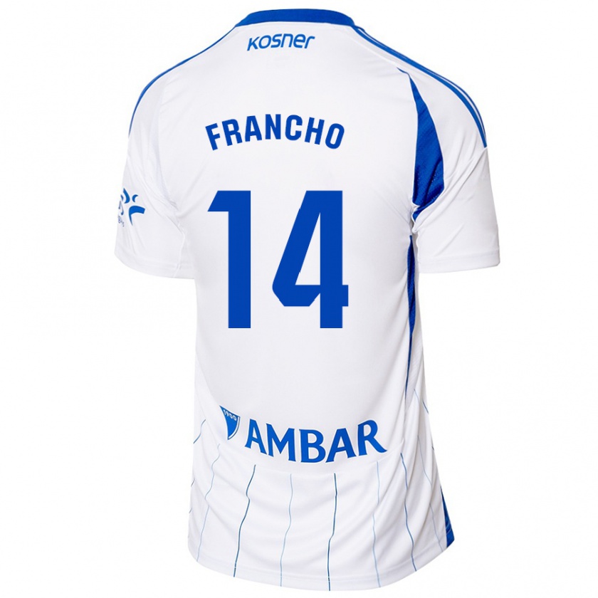 Kandiny Hombre Camiseta Francho Serrano #14 Rojo Blanco 1ª Equipación 2024/25 La Camisa México