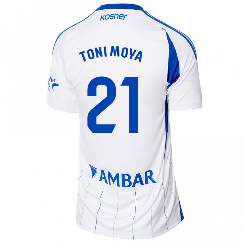 Kandiny Hombre Camiseta Toni Moya #21 Rojo Blanco 1ª Equipación 2024/25 La Camisa México