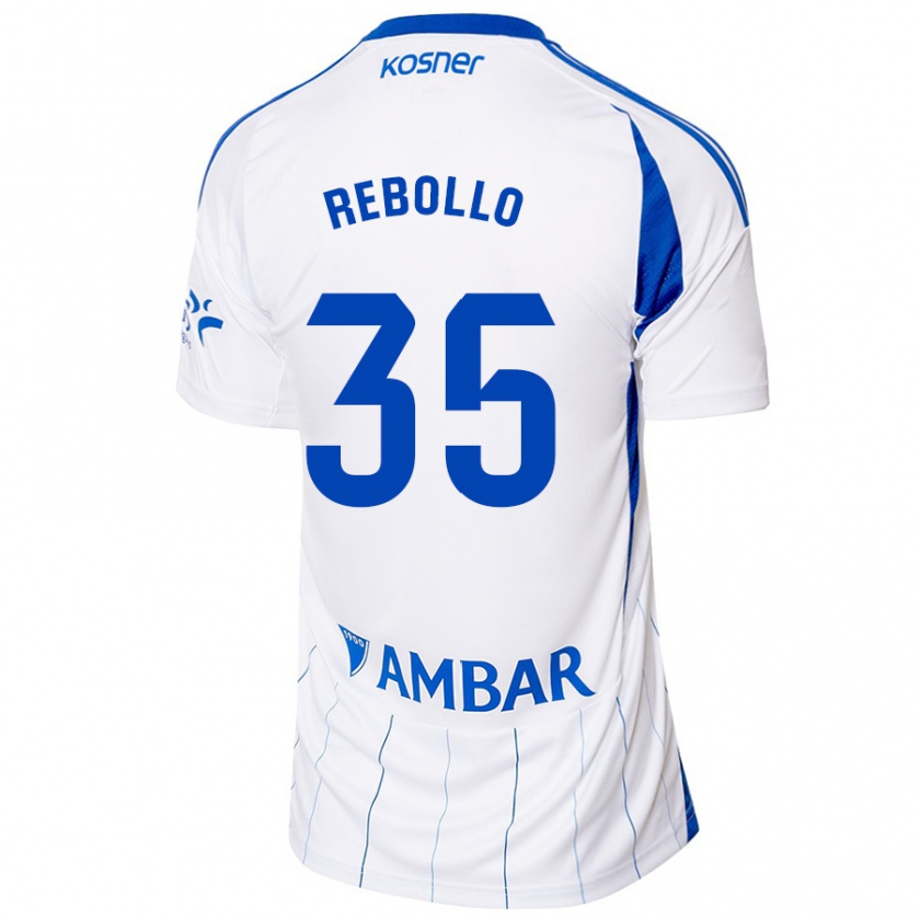 Kandiny Uomo Maglia Dani Rebollo #35 Rosso Bianco Kit Gara Home 2024/25 Maglietta