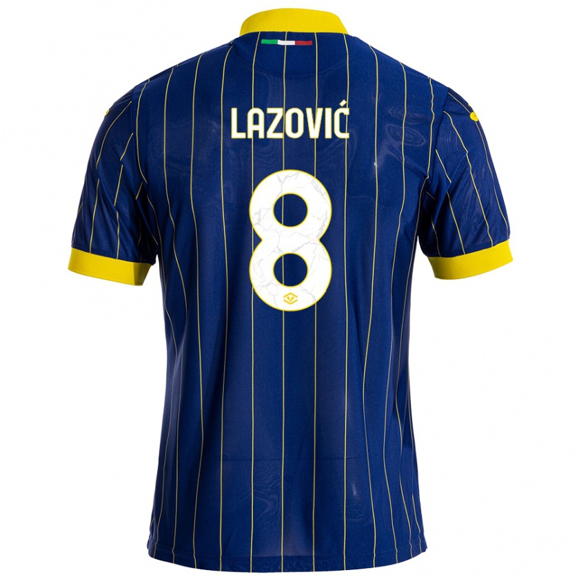 Kandiny Uomo Maglia Darko Lazović #8 Blu Giallo Kit Gara Home 2024/25 Maglietta