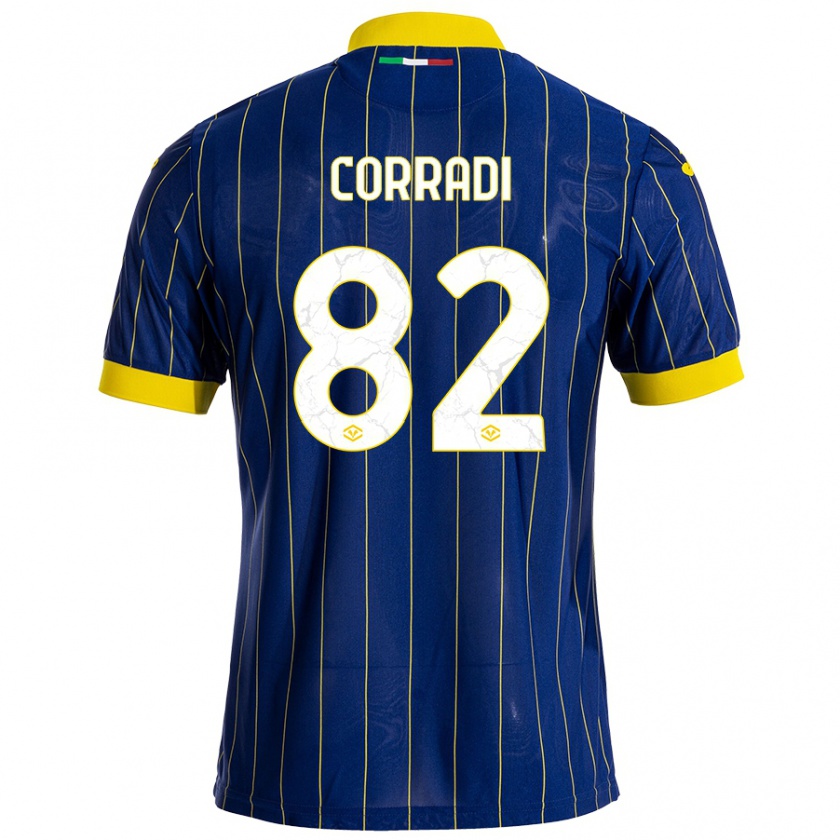 Kandiny Heren Christian Corradi #82 Blauw Geel Thuisshirt Thuistenue 2024/25 T-Shirt