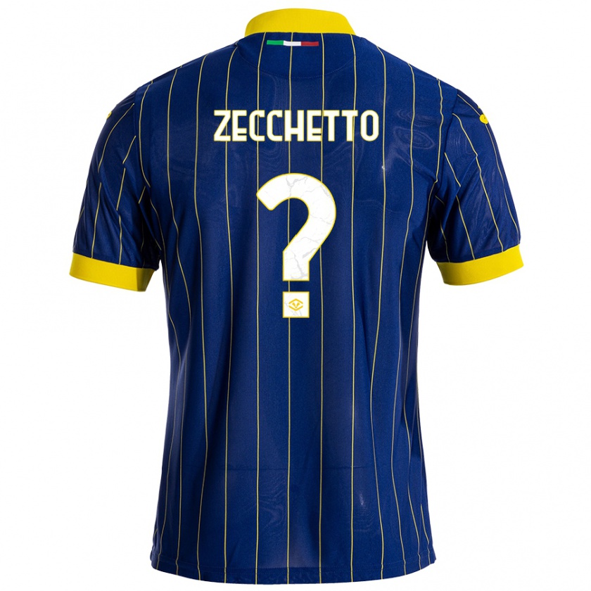 Kandiny Heren Leonardo Zecchetto #0 Blauw Geel Thuisshirt Thuistenue 2024/25 T-Shirt