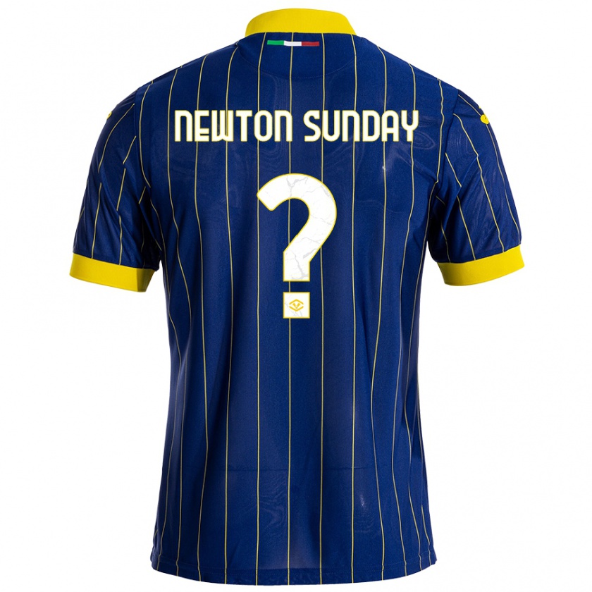 Kandiny Heren Eloghosa Newton Sunday #0 Blauw Geel Thuisshirt Thuistenue 2024/25 T-Shirt