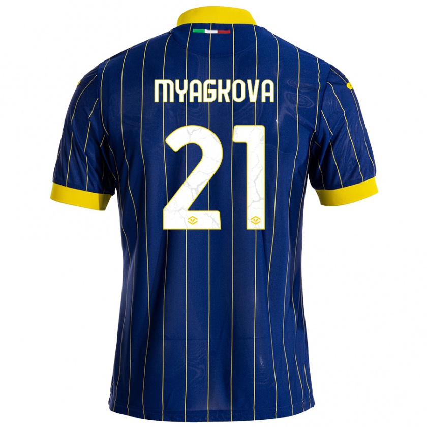 Kandiny Uomo Maglia Alina Myagkova #21 Blu Giallo Kit Gara Home 2024/25 Maglietta