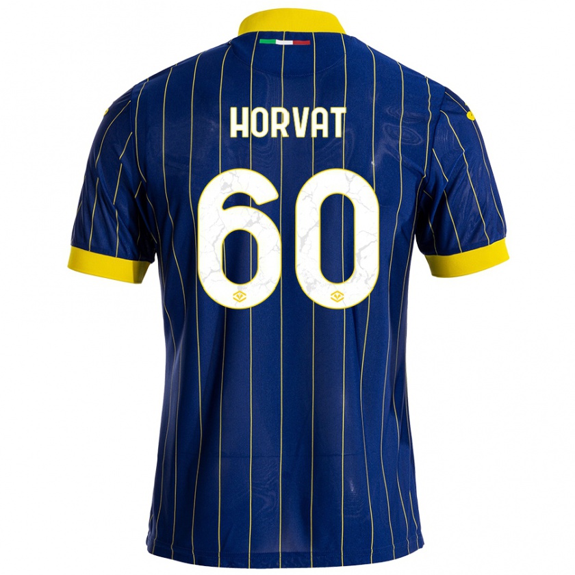 Kandiny Heren Mihaela Horvat #60 Blauw Geel Thuisshirt Thuistenue 2024/25 T-Shirt