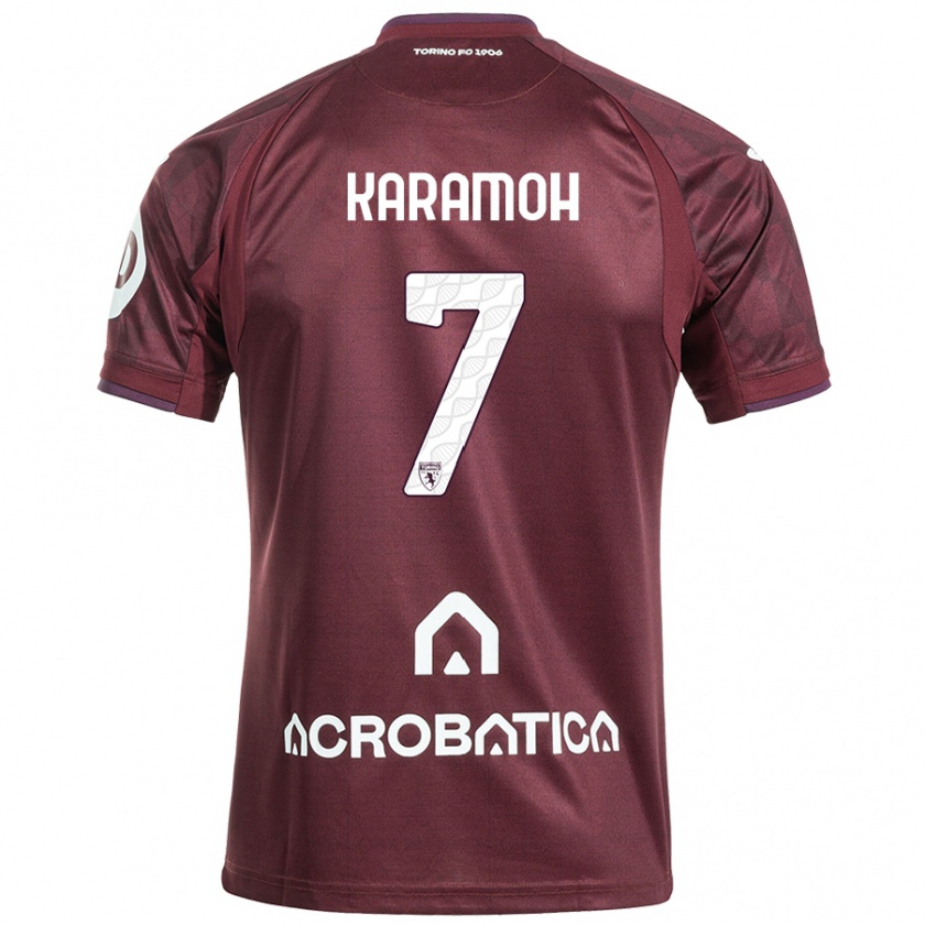 Kandiny Herren Yann Karamoh #7 Kastanienbraun Weiß Heimtrikot Trikot 2024/25 T-Shirt Österreich