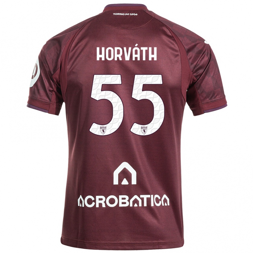 Kandiny Hombre Camiseta Krisztofer Horváth #55 Granate Blanco 1ª Equipación 2024/25 La Camisa