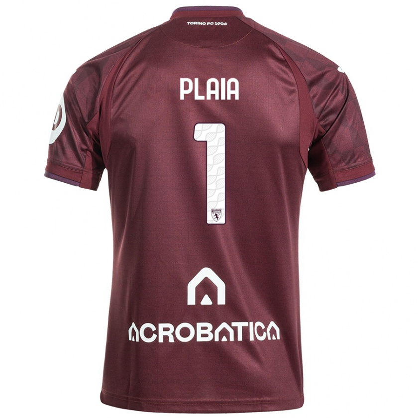 Kandiny Heren Francesco Plaia #1 Kastanjebruin Wit Thuisshirt Thuistenue 2024/25 T-Shirt