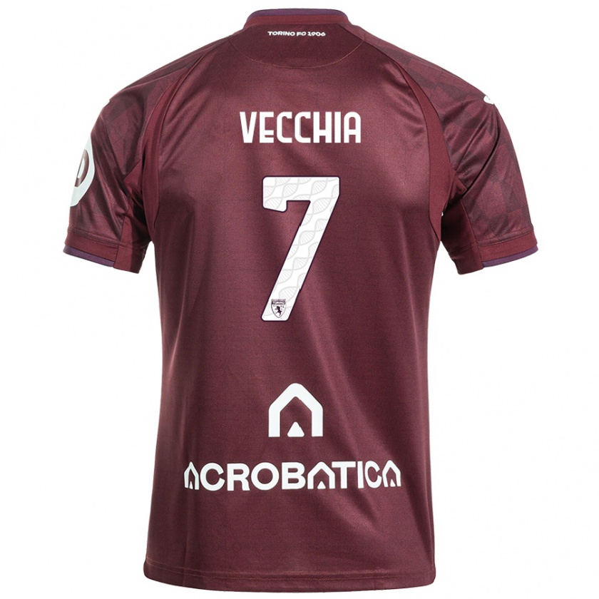 Kandiny Herren Marco Dalla Vecchia #7 Kastanienbraun Weiß Heimtrikot Trikot 2024/25 T-Shirt Österreich