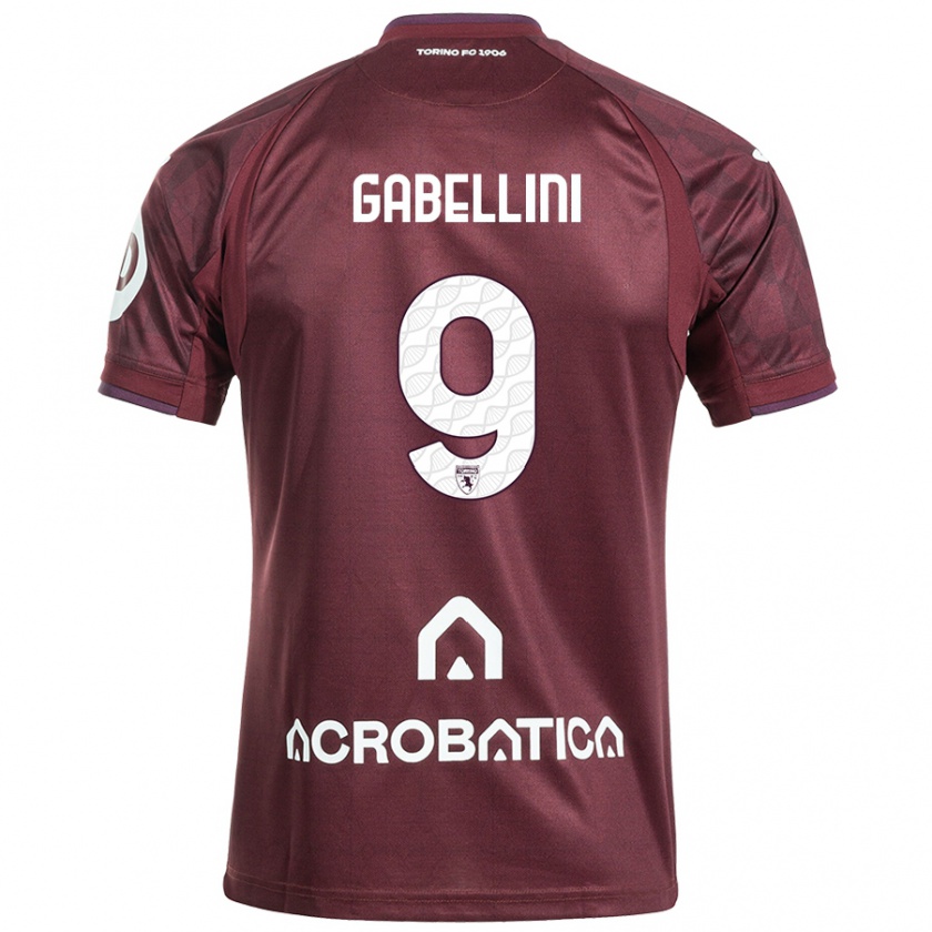 Kandiny Uomo Maglia Tommaso Gabellini #9 Marrone Bianco Kit Gara Home 2024/25 Maglietta