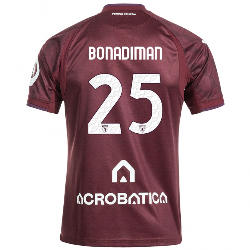 Kandiny Herren Matteo Bonadiman #25 Kastanienbraun Weiß Heimtrikot Trikot 2024/25 T-Shirt Österreich