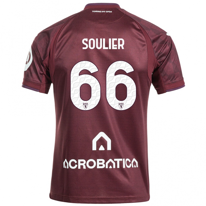 Kandiny Heren Evan Soulier #66 Kastanjebruin Wit Thuisshirt Thuistenue 2024/25 T-Shirt