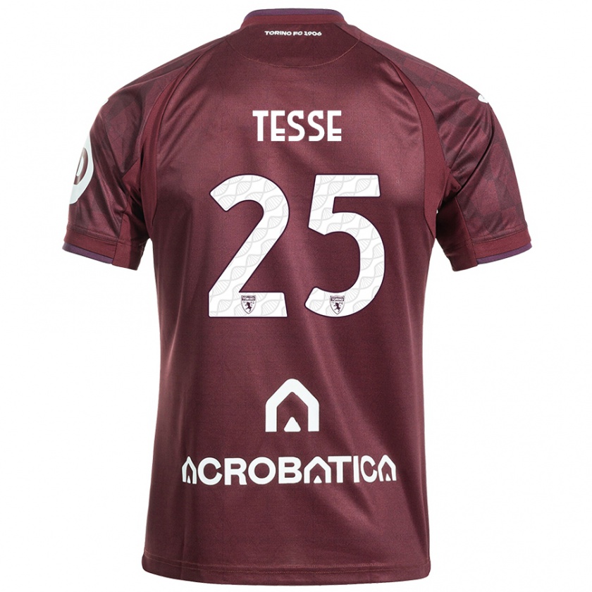 Kandiny Herren Manuela Tesse #25 Kastanienbraun Weiß Heimtrikot Trikot 2024/25 T-Shirt Österreich