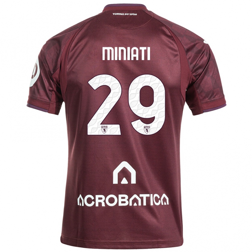 Kandiny Uomo Maglia Elisa Miniati #29 Marrone Bianco Kit Gara Home 2024/25 Maglietta