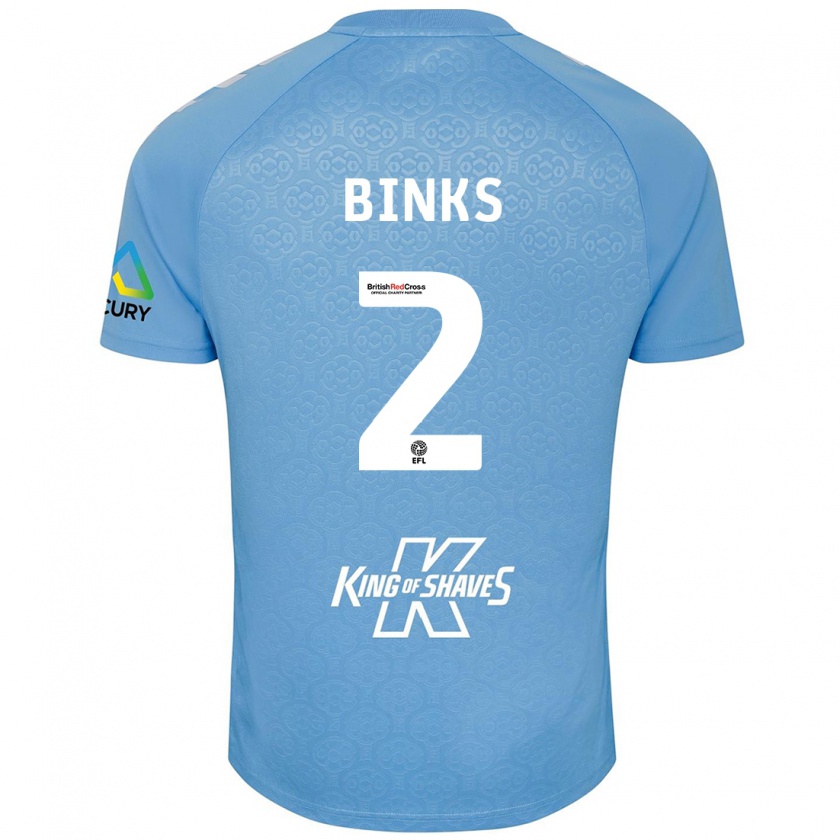 Kandiny Uomo Maglia Luis Binks #2 Blu Bianco Kit Gara Home 2024/25 Maglietta