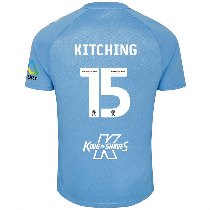 Kandiny Hombre Camiseta Liam Kitching #15 Azul Blanco 1ª Equipación 2024/25 La Camisa