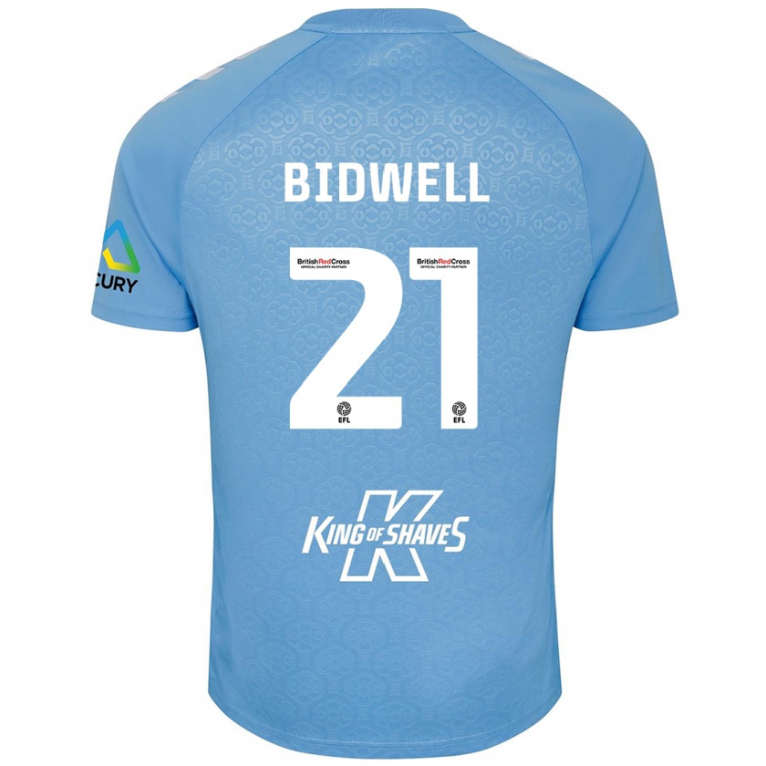 Kandiny Męski Jake Bidwell #21 Niebieski Biały Domowa Koszulka 2024/25 Koszulki Klubowe