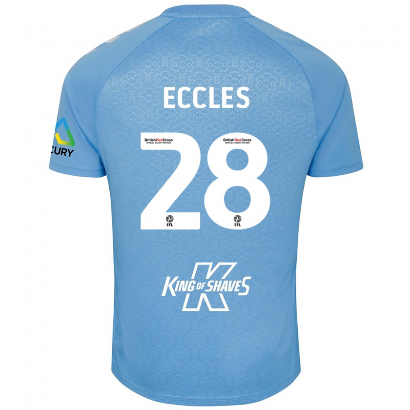 Kandiny Męski Josh Eccles #28 Niebieski Biały Domowa Koszulka 2024/25 Koszulki Klubowe