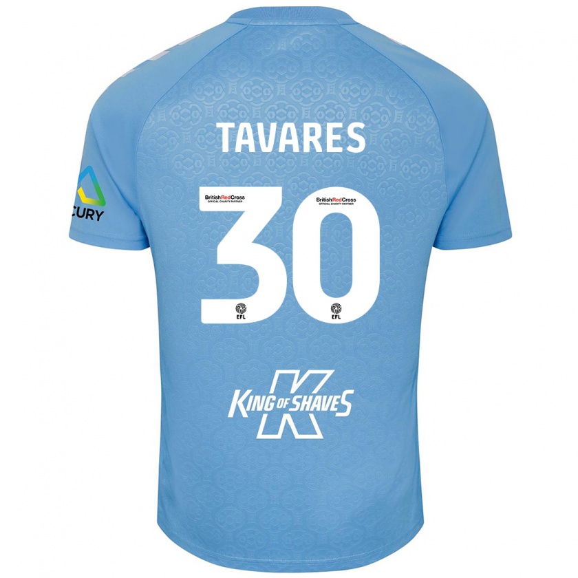 Kandiny Hombre Camiseta Fábio Tavares #30 Azul Blanco 1ª Equipación 2024/25 La Camisa