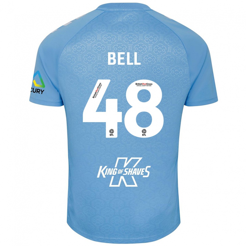 Kandiny Hombre Camiseta Luke Bell #48 Azul Blanco 1ª Equipación 2024/25 La Camisa