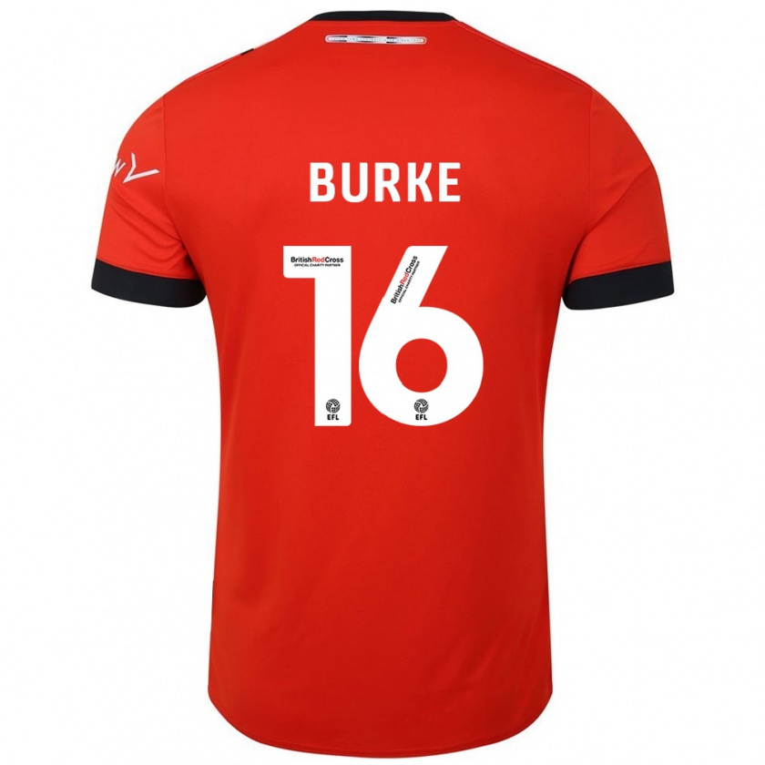 Kandiny Hombre Camiseta Reece Burke #16 Naranja Negro 1ª Equipación 2024/25 La Camisa