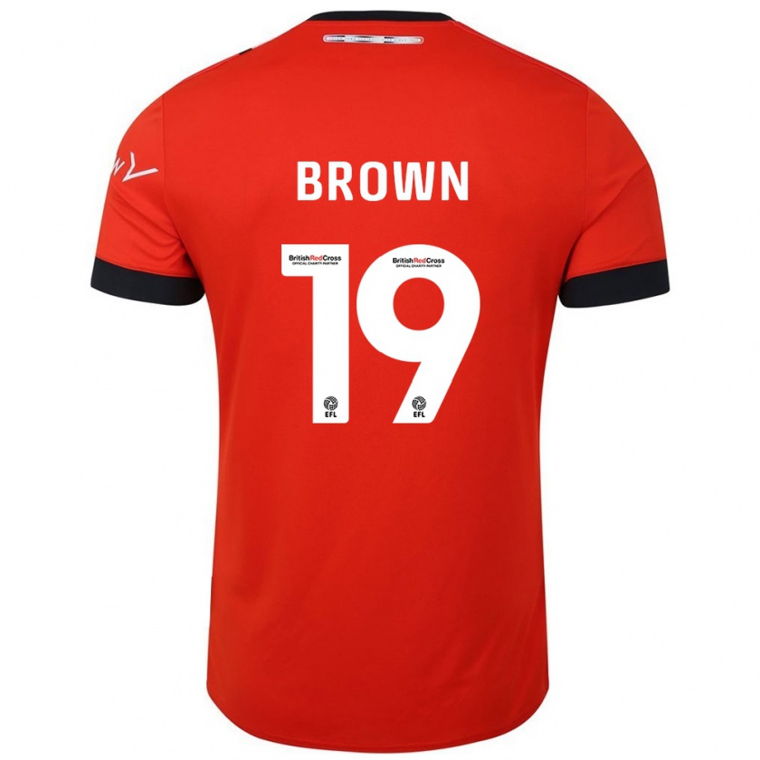 Kandiny Hombre Camiseta Jacob Brown #19 Naranja Negro 1ª Equipación 2024/25 La Camisa México