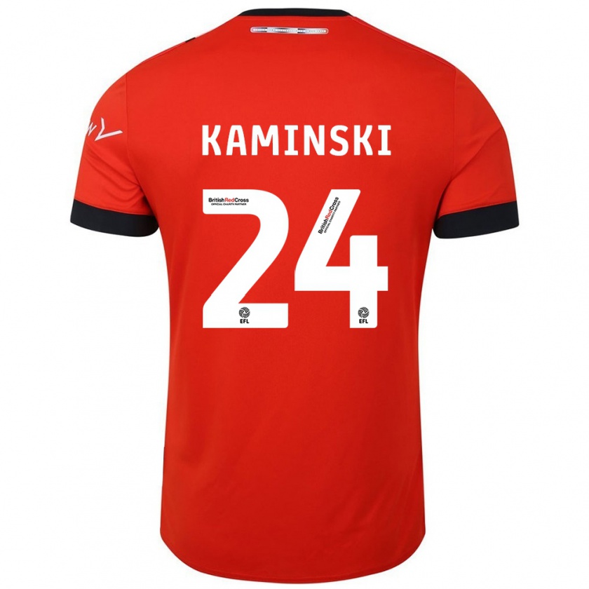 Kandiny Hombre Camiseta Thomas Kaminski #24 Naranja Negro 1ª Equipación 2024/25 La Camisa México