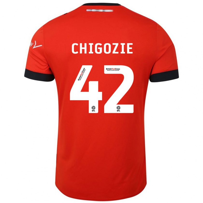 Kandiny Hombre Camiseta Christian Chigozie #42 Naranja Negro 1ª Equipación 2024/25 La Camisa