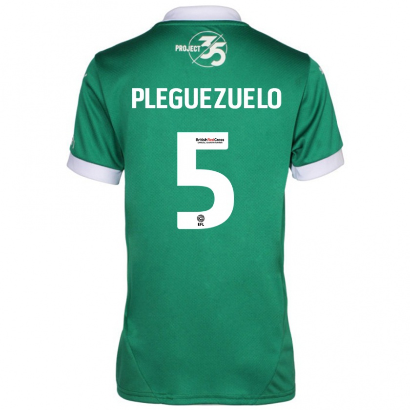 Kandiny Uomo Maglia Julio Pleguezuelo #5 Verde Bianco Kit Gara Home 2024/25 Maglietta