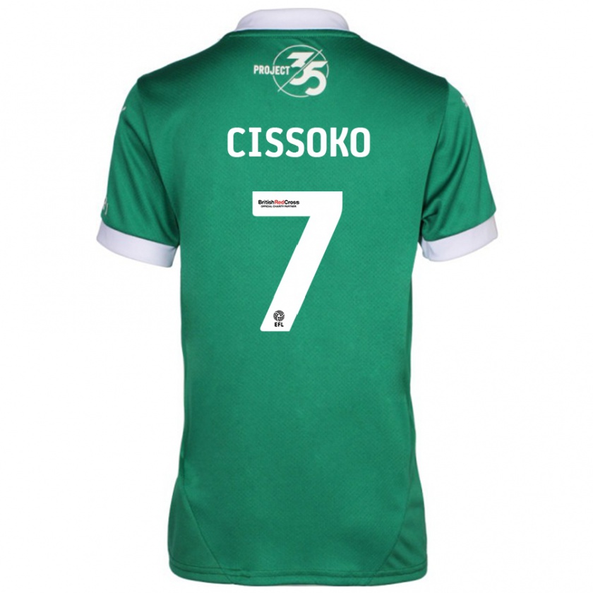 Kandiny Hombre Camiseta Ibrahim Cissoko #7 Verde Blanco 1ª Equipación 2024/25 La Camisa