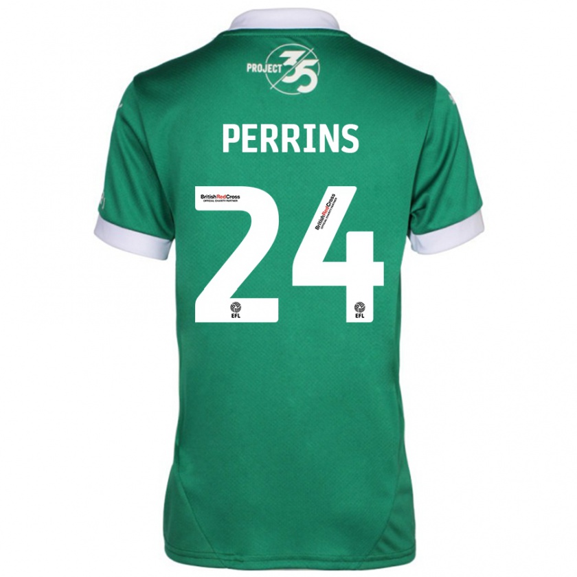 Kandiny Hombre Camiseta Grace Perrins #24 Verde Blanco 1ª Equipación 2024/25 La Camisa