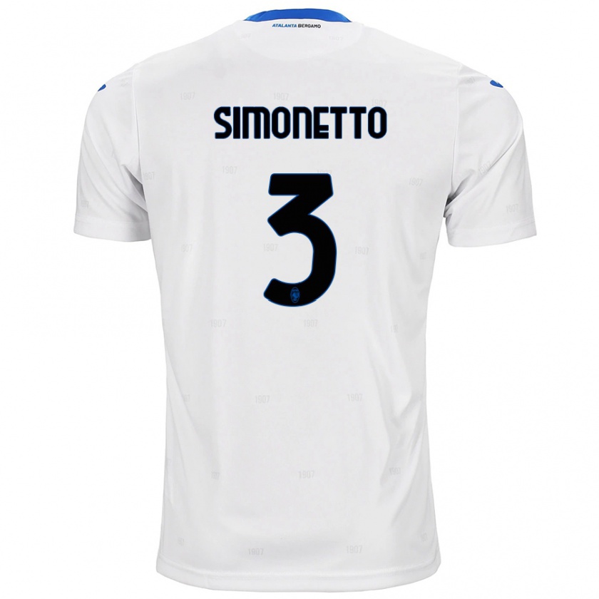 Kandiny Heren Federico Simonetto #3 Wit Uitshirt Uittenue 2024/25 T-Shirt