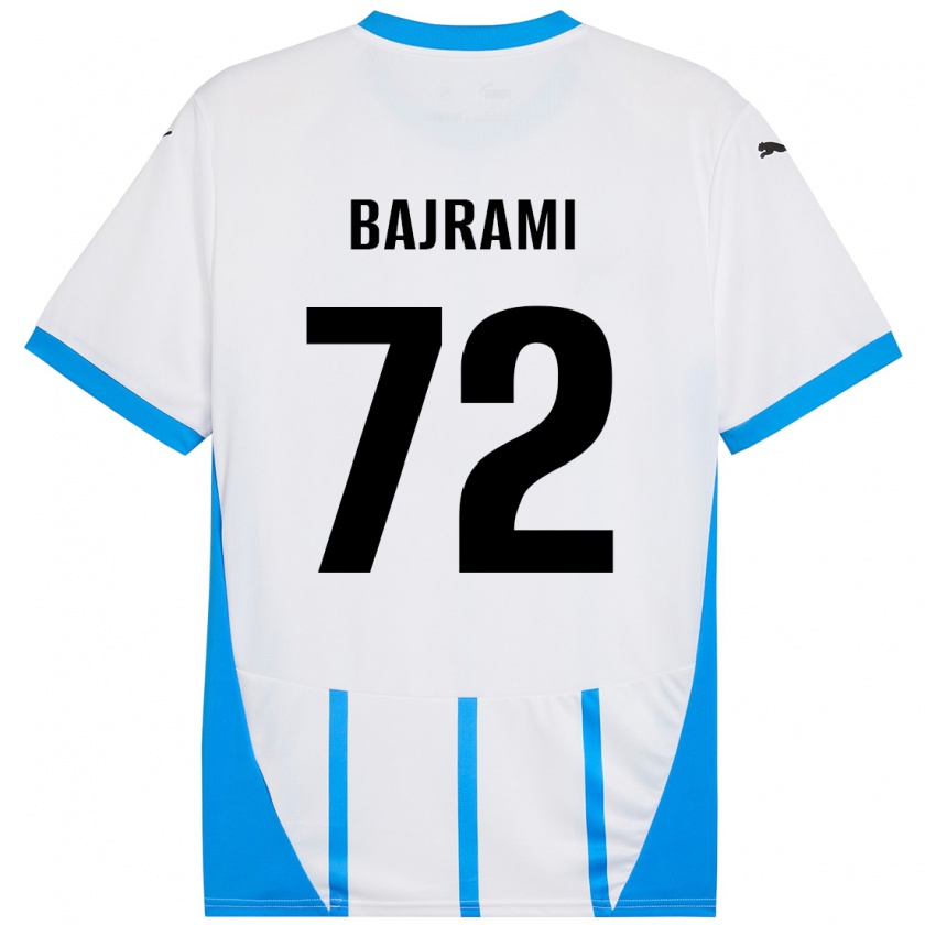 Kandiny Heren Nedim Bajrami #72 Wit Blauw Uitshirt Uittenue 2024/25 T-Shirt