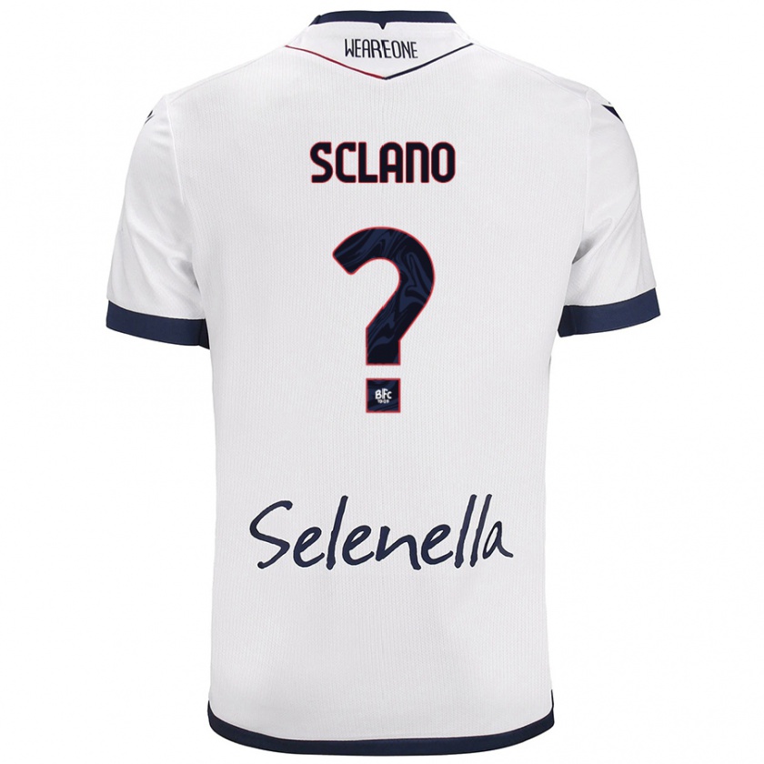 Kandiny Uomo Maglia Saymon Sclano #0 Bianco Blu Reale Kit Gara Away 2024/25 Maglietta